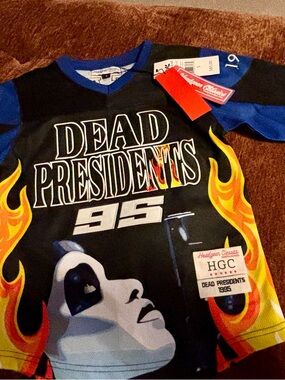 HGC Dead Presidents Flame Graphic Kids Tee - Black & Blue Youth Small